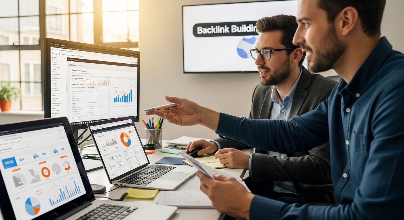 backlink building office teamwork