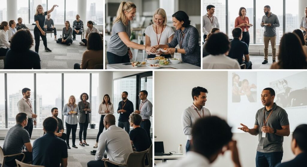 workplace wellness event, business networking, employee health