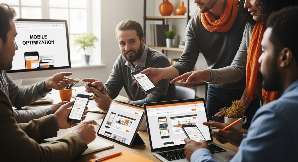 mobile optimization business teamwork